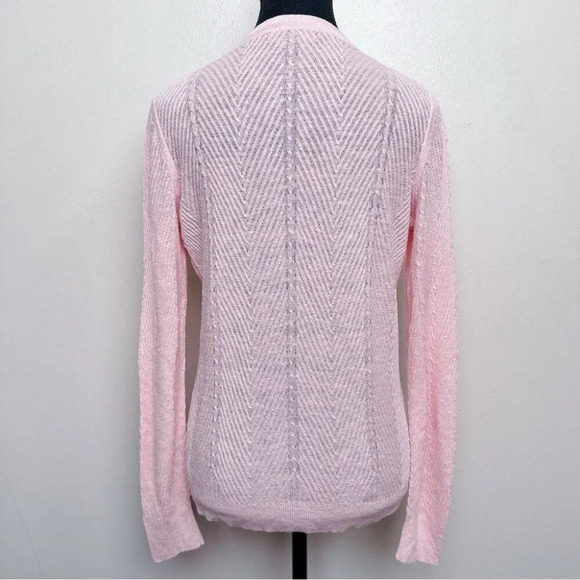 Banana Republic Womens Medium Light Weight  Crew Neck Cable Knit Chervon Sweater - Picture 2 of 15